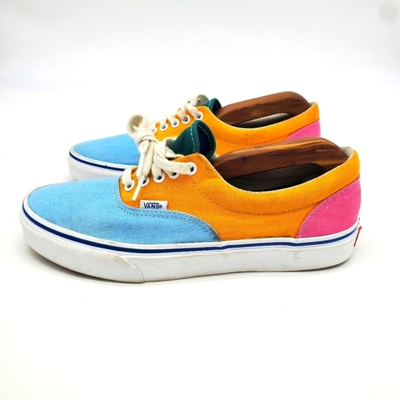Vans Shoes Mens 8.5 Womens 10 Era Low Colorblock Multi Bright Canvas Skate - Picture 1 of 11